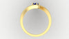 sapphire and 18 karat yellow gold bypass ring